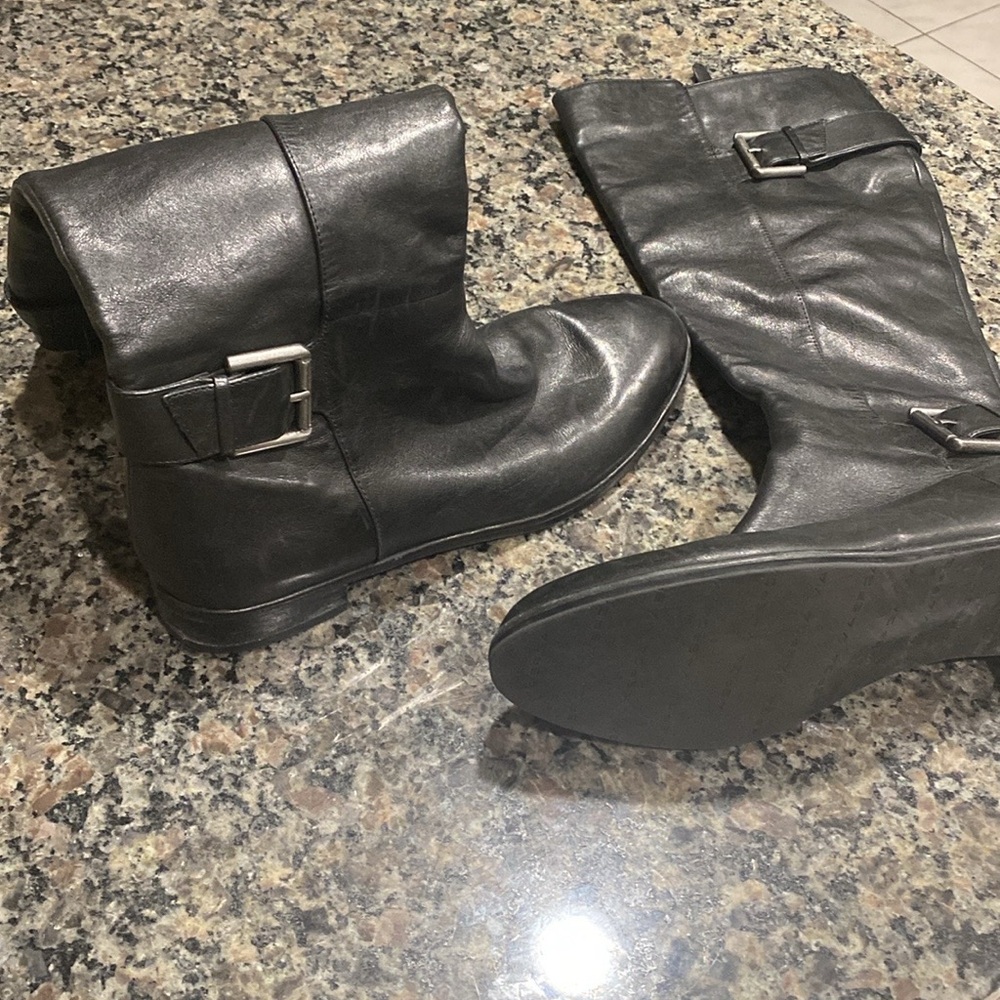 Leather Black Tall Boots VIA SPIGA size 9